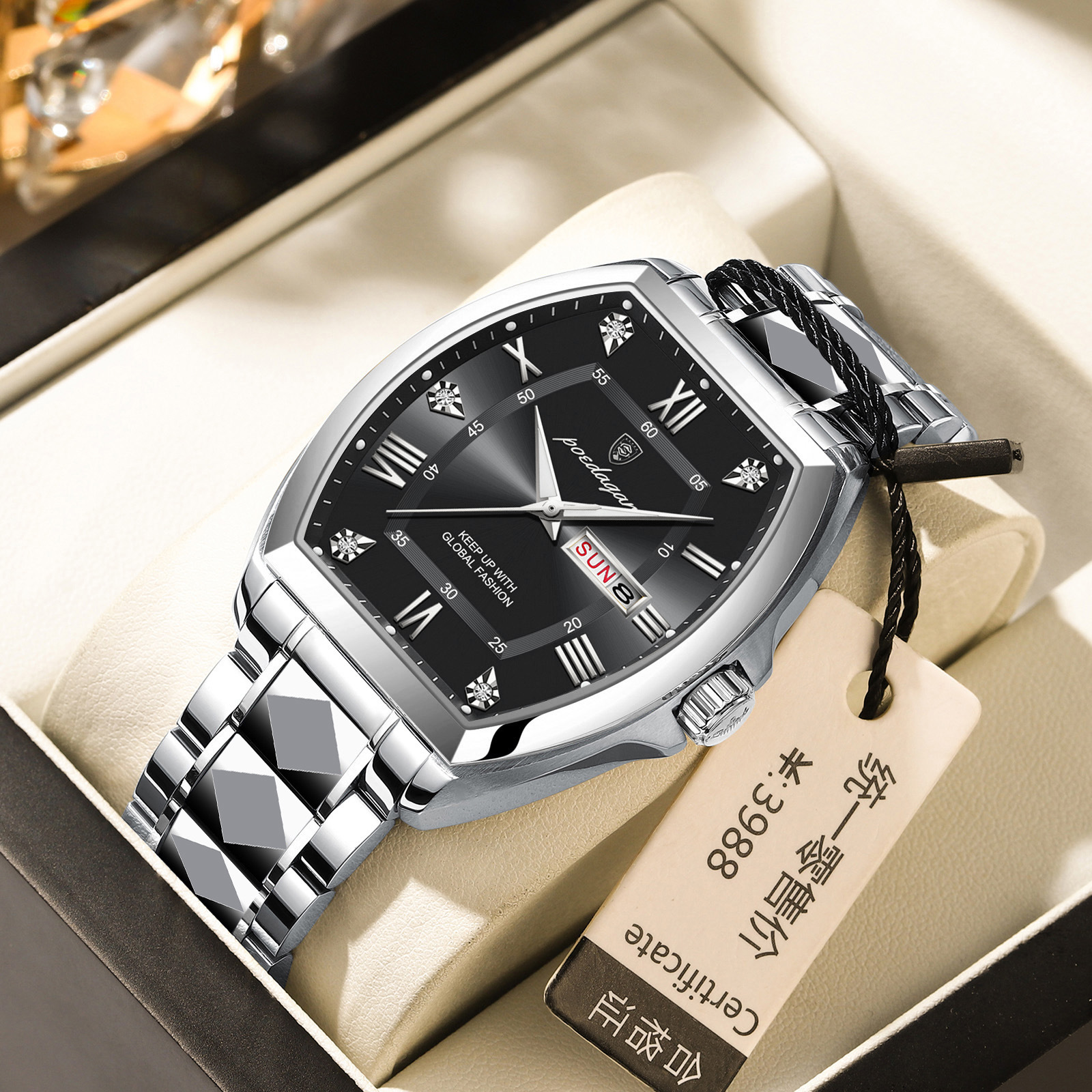 Waterproof Luminous Barrel-shaped Quartz Mens Watch 4