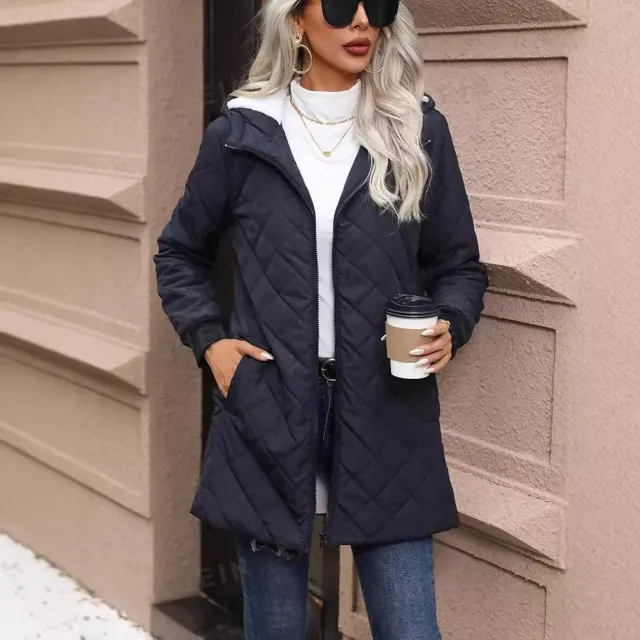 Women's Cashmere Lamb Wool Hooded Cotton Jacket Black - Shop at LoveMi