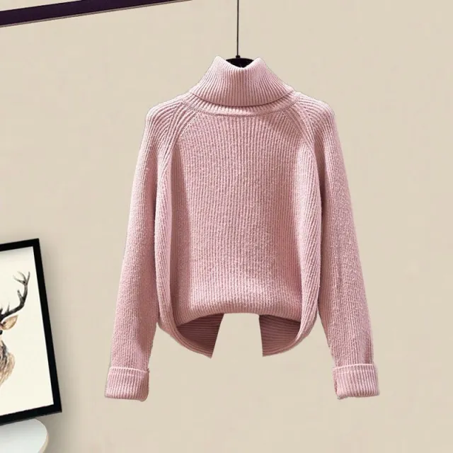 Women's Casual Sweater Haren Pants And Velvet Cotton Suit Set Pink Sweater - Shop at LoveMi