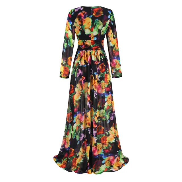 V neck Split Comfort And Casual Dress Color - Shop at LoveMi