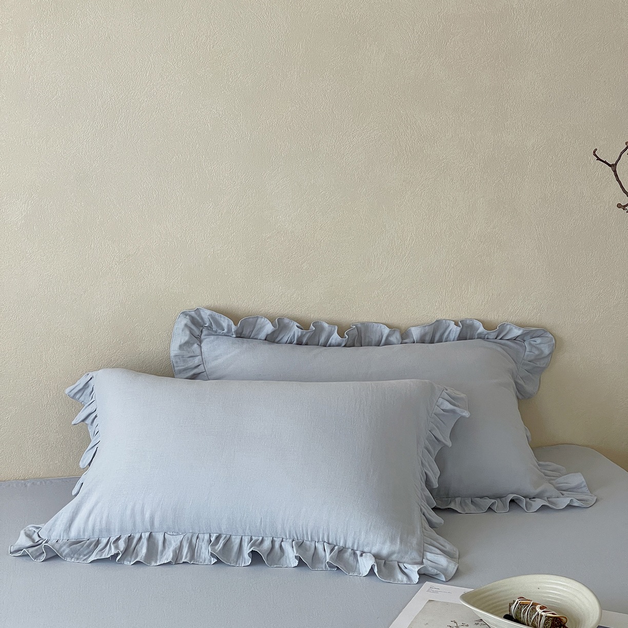 Ruffle-edged Pure Cotton Double-layer Gauze Single-piece Pillowcase | Grolano