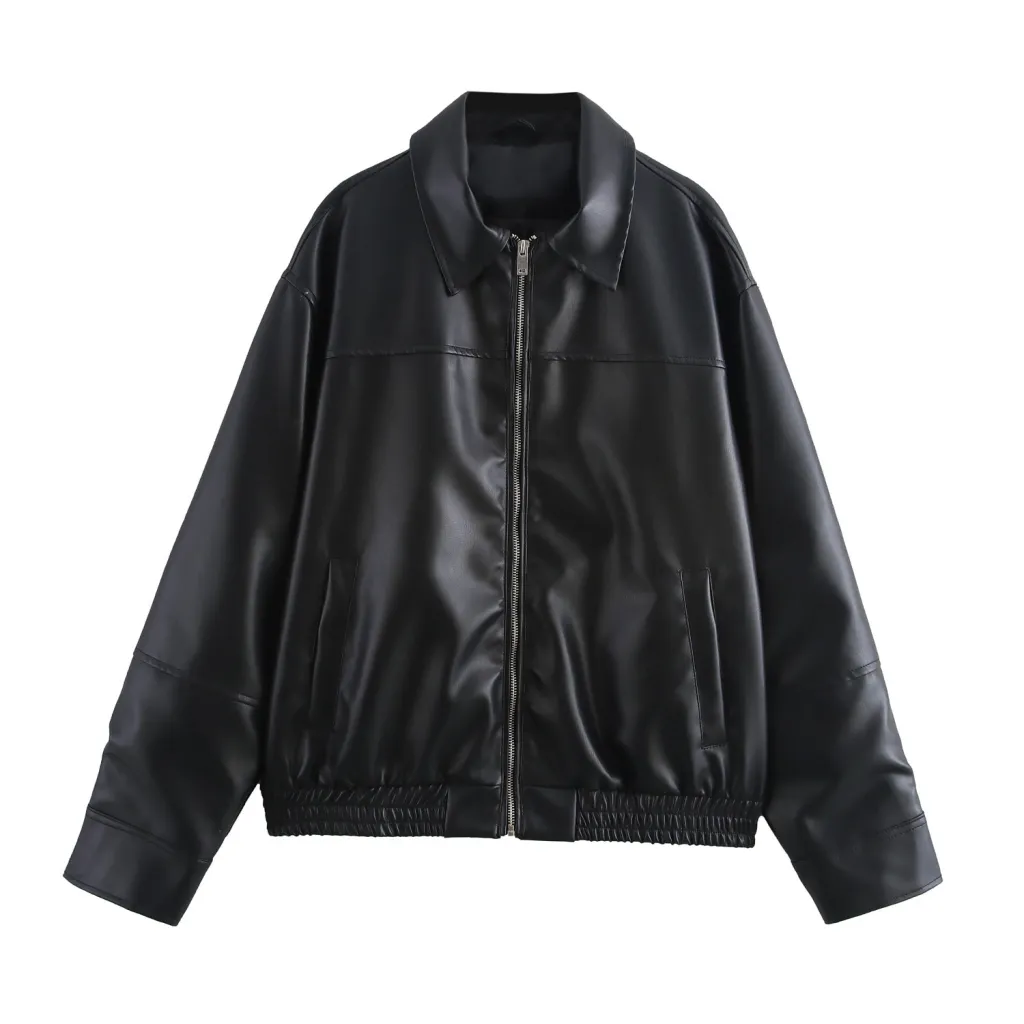 Women's Transparent Organza Bomber Jacket Coat - Black