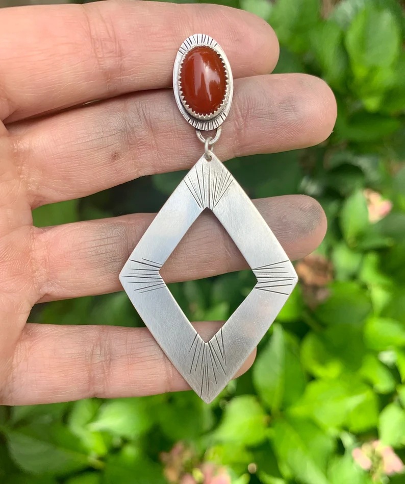 Personality Simple Pendant Ruby Alloy Earring