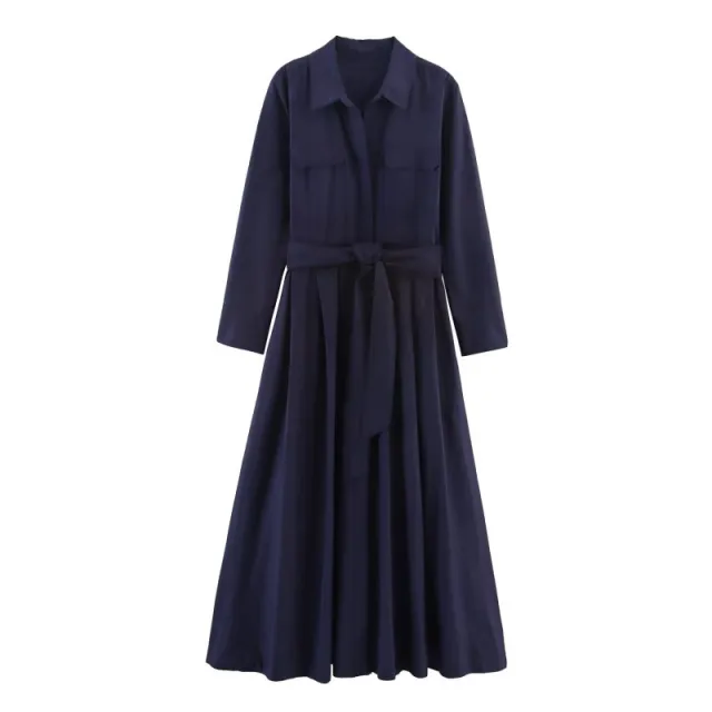 New European And American Style Fashionable Poplin Shirt Dress Black - Shop at LoveMi