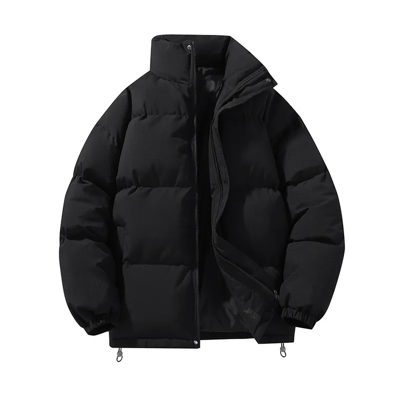 Cotton-padded Coat Stand Collar Cotton-padded Jacket Couple Wear Warm - Black