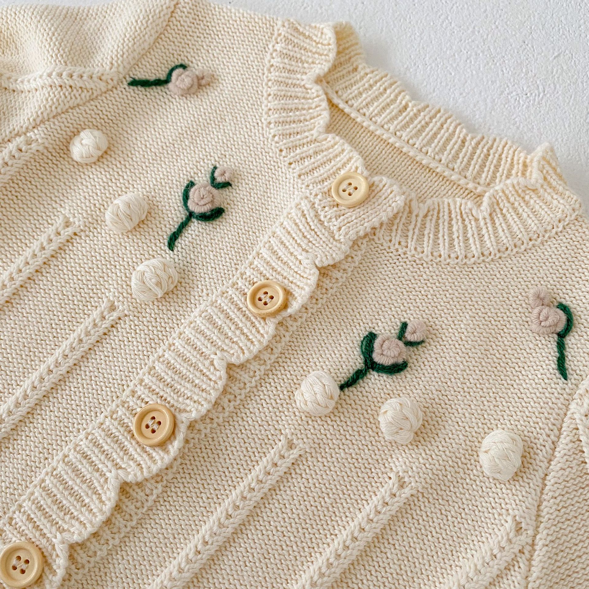 Title 15, Ensemble de pull pour bébé broderie fleur Veste...