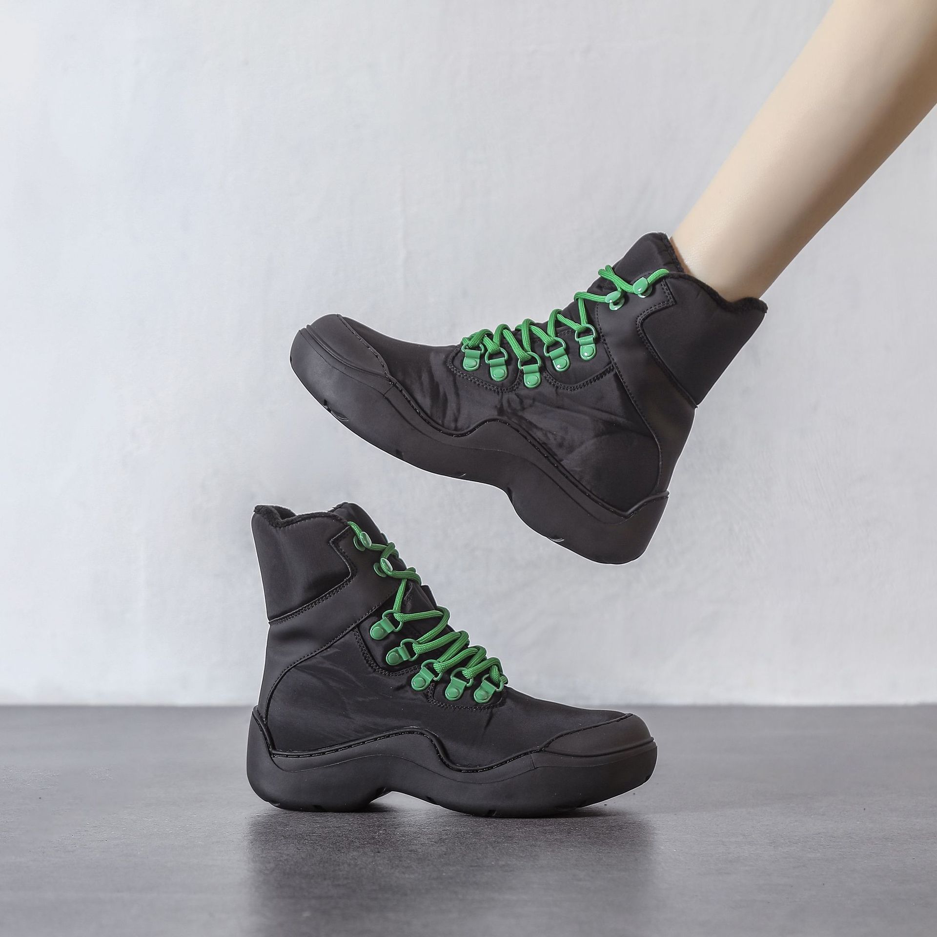 Title 6, New Green Thick-soled Heightened Lace-up Ankle ...