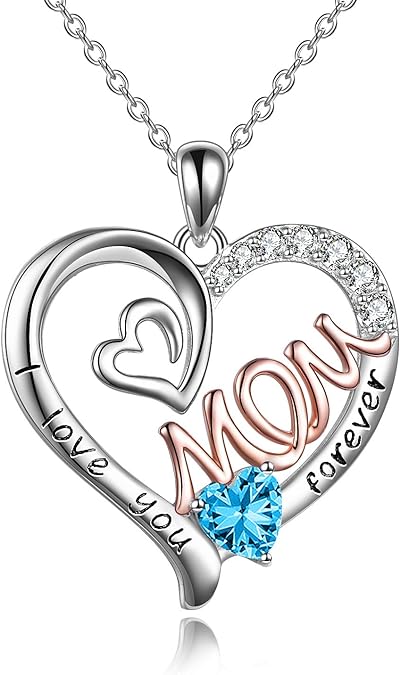 Women's Twelve Birthstone Fashion Love MOM Necklace