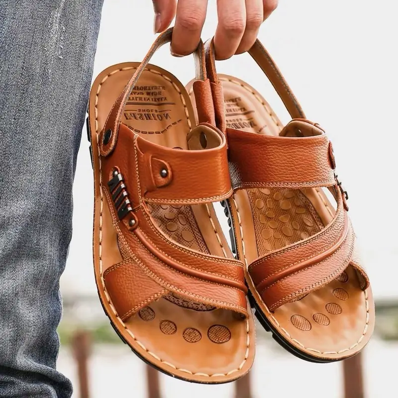 First Layer Cowhide Men's Sandals Summer Genuine