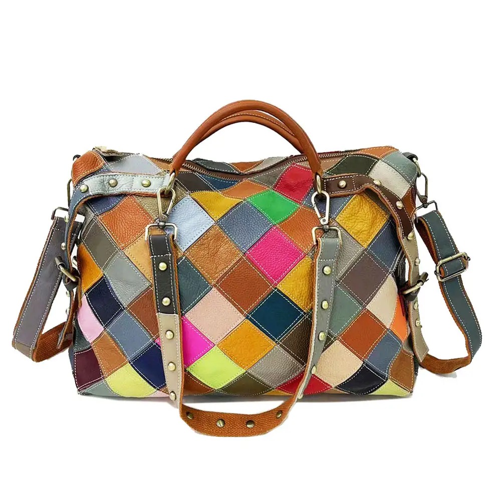 Leather Patchwork Womens Shoulder Bag