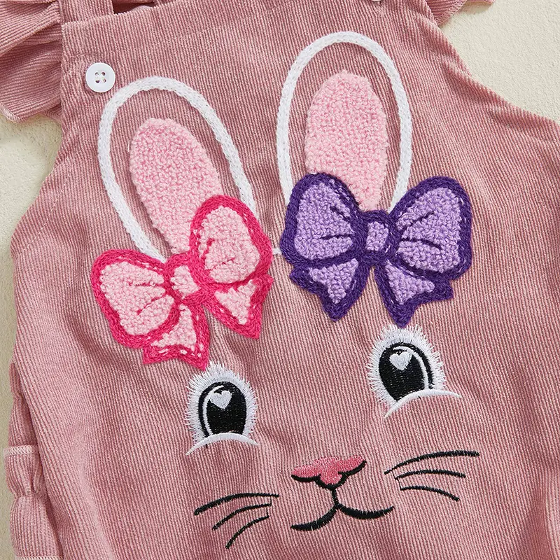 Baby Corduroy Cute Rabbit Strap Two-piece Set