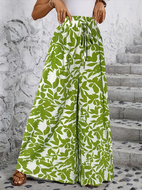 Pantalones holgados de pierna ancha con estampado de leopardo y talle alto para mujer. 4c974c3c 3366 4cda Af91 9d468941ef54