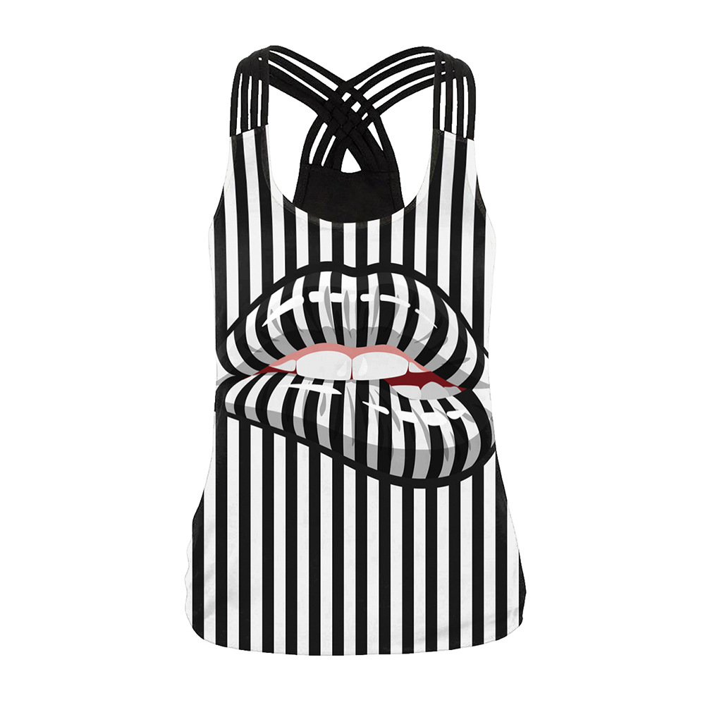 Women's Sexy Big Lips Gold Powder Digital Printed Camisole Wb104 033 - Shop at LoveMi