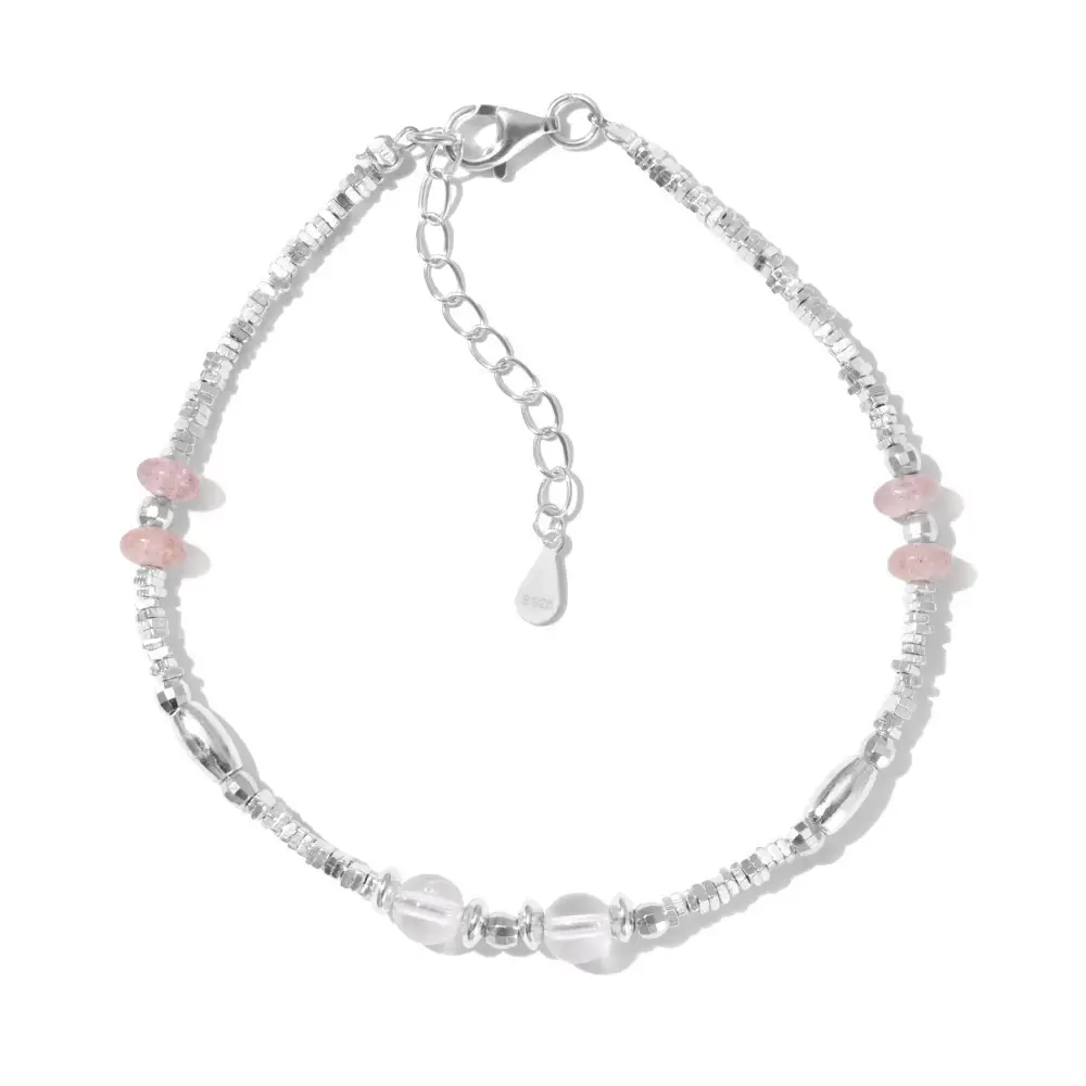 925 Sterling Silver Bracelet Female Special-interest Design Small Pieces Of Silver Beaded