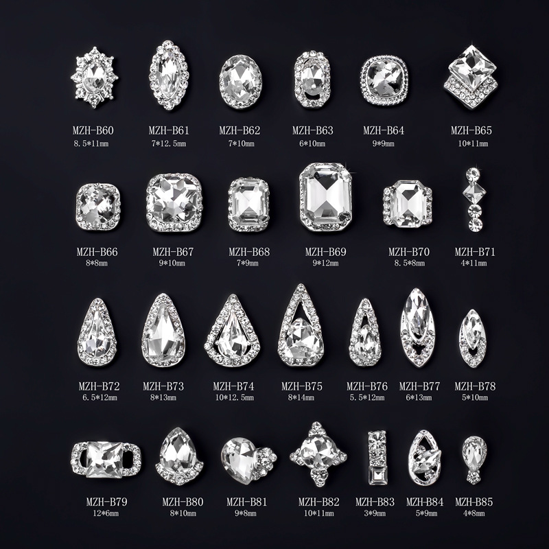 K9 Ultra-Shiny Flat-Back Rhinestones In White For Nail Art Decorations