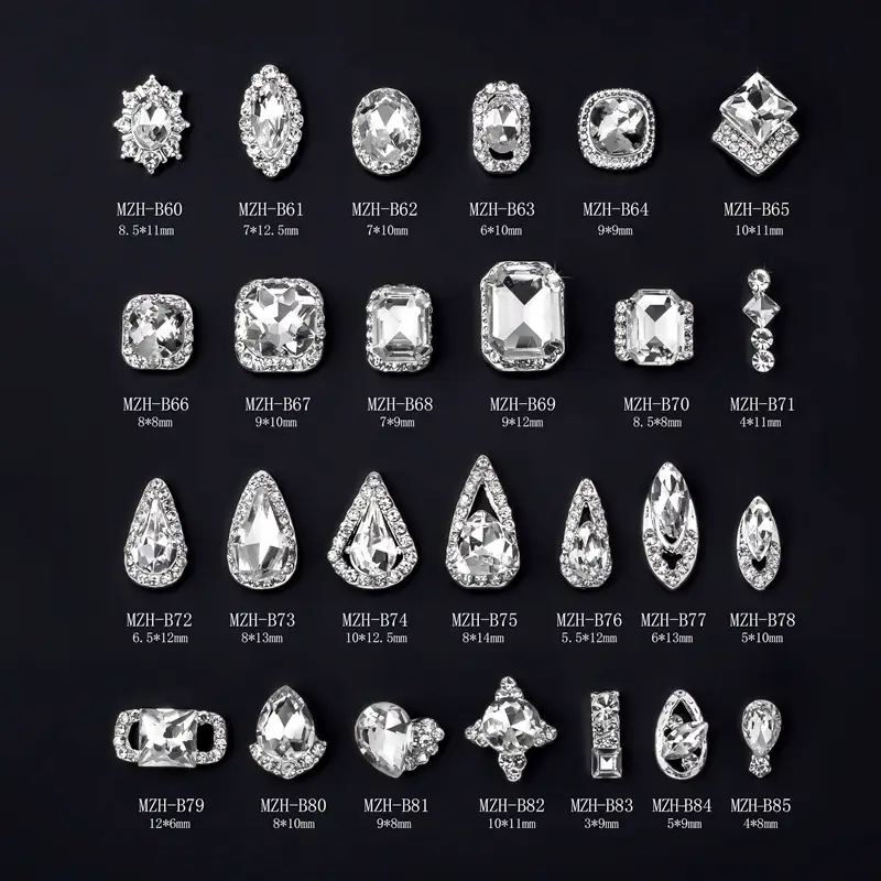 K9 Ultra-Shiny Flat-Back Rhinestones In White For Nail Art Decorations