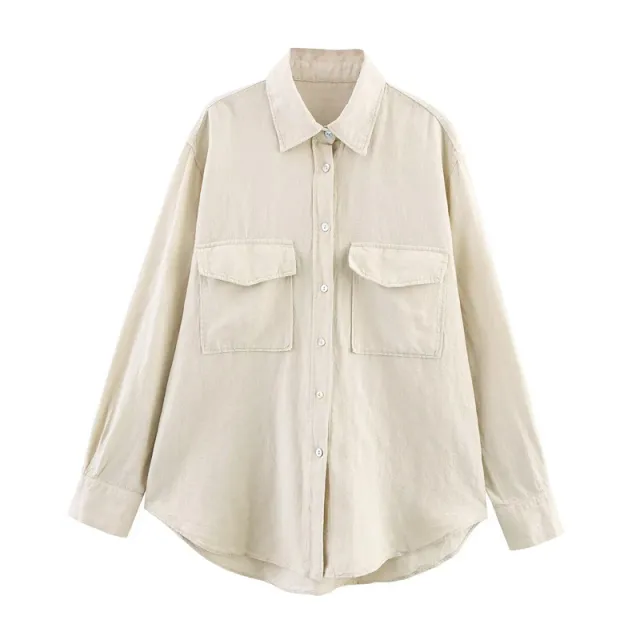 Blended Shirt Linen Blended Pleated Casual Shorts Top Xs - Shop at LoveMi