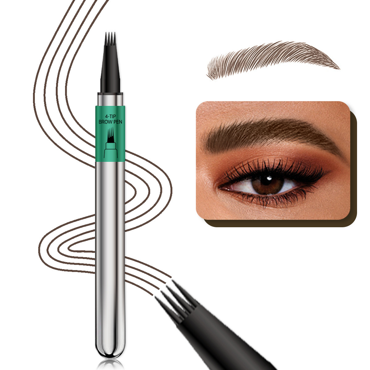 Four-claw Smudge-proof Wild Eyebrow Pencil 9