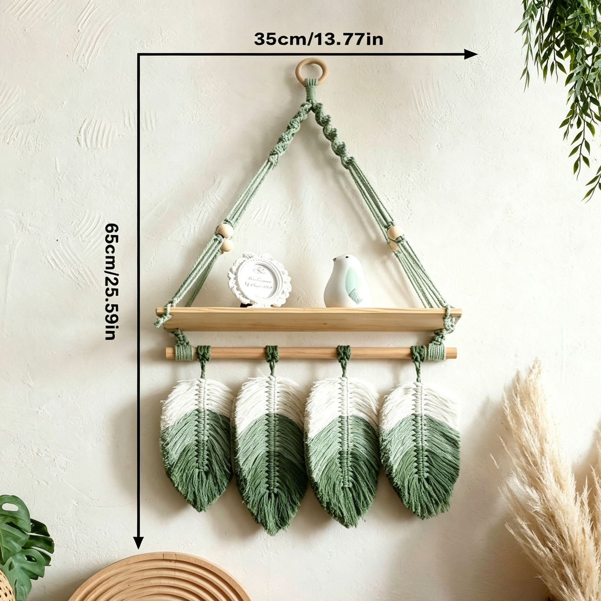Rope-Woven Wall Shelf, Single Layer, picture 4 of 4