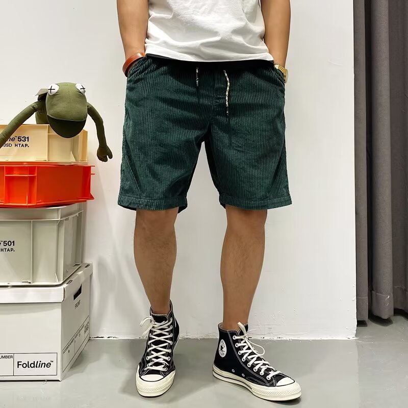 Summer American Retro Trendy Workwear Shorts Men