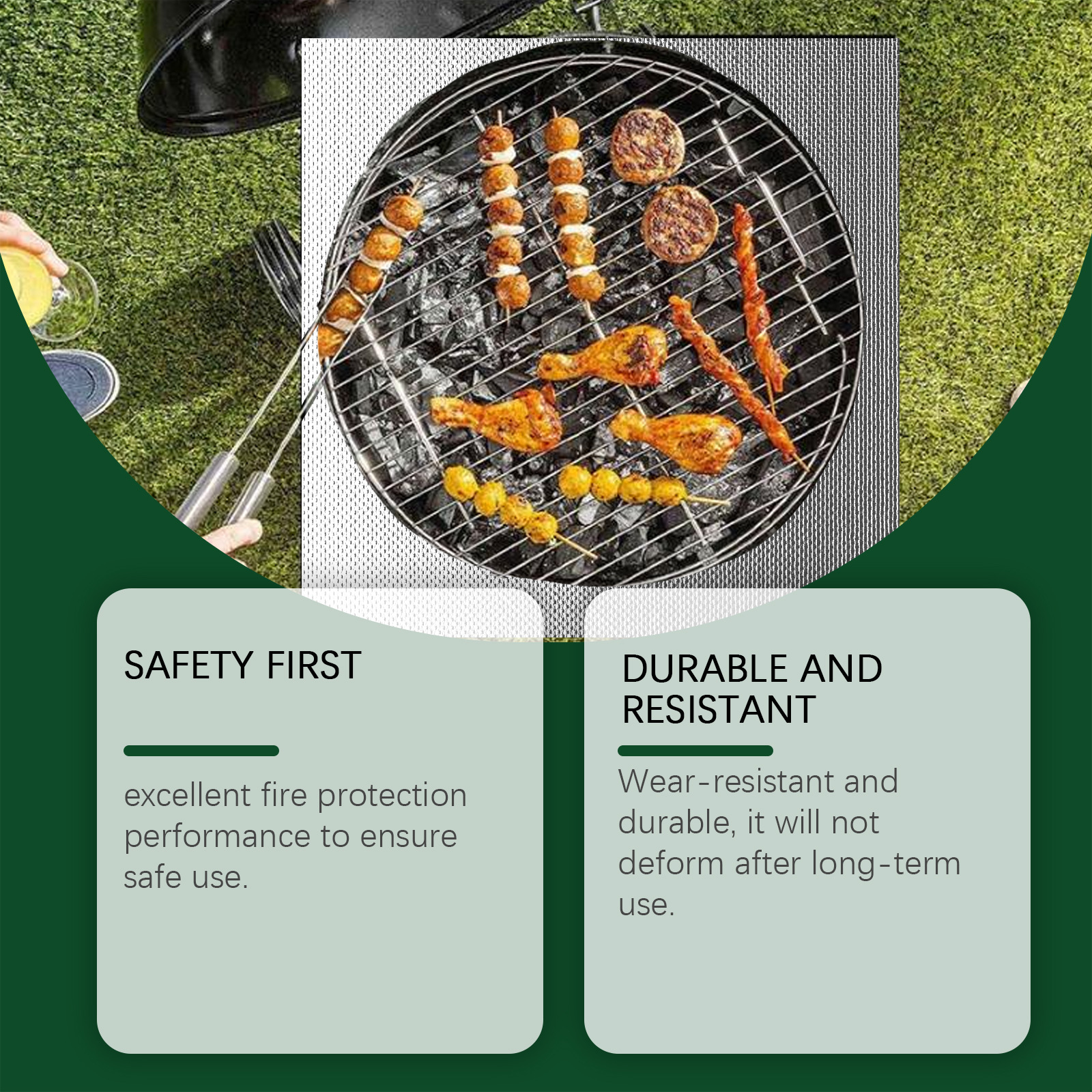 Title 14, Portable Barbecue Fireproof Pad Outdoor Lawn