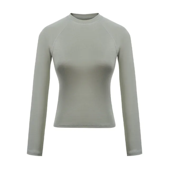 Top Long Sleeve Round Neck Raglan Sleeves T shirt For Women Gray - Shop at LoveMi