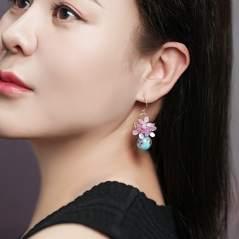 Vintage Small Flower Earrings Antique Style