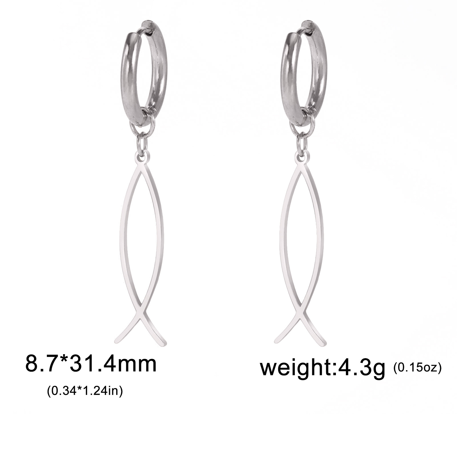 Linear Fish-shaped Hollowed Fashion Elegant Wild Earrings