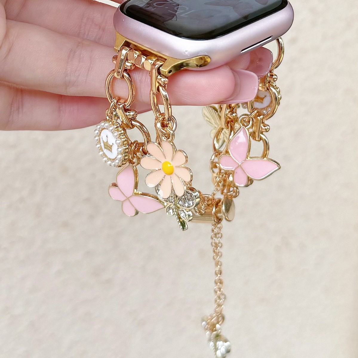Metal Butterfly Flower Watch Bracelet