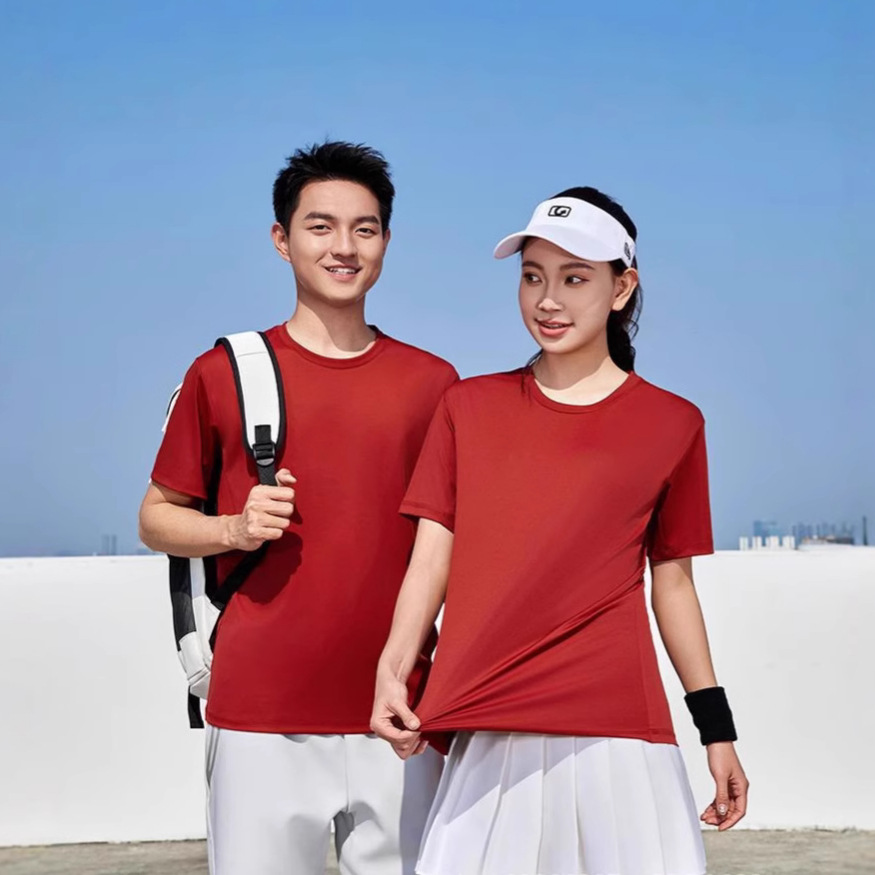 Solid Color Casual Round Neck Short Sleeve T-shirt