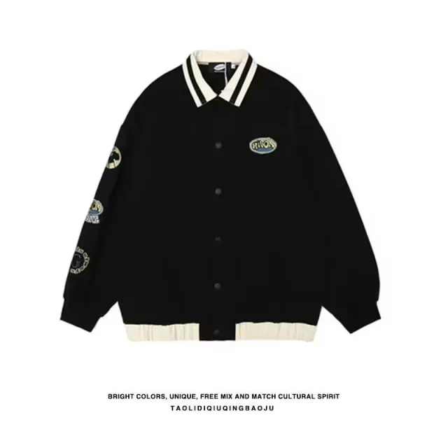 Street Couple Patchwork Jacket Women Black - Shop at LoveMi