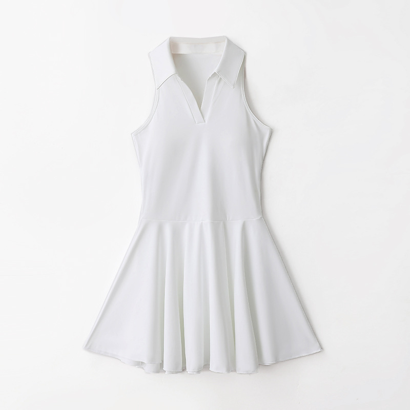Women's Tennis Suit V-shaped Suit With Chest Pad Dress - Image 7