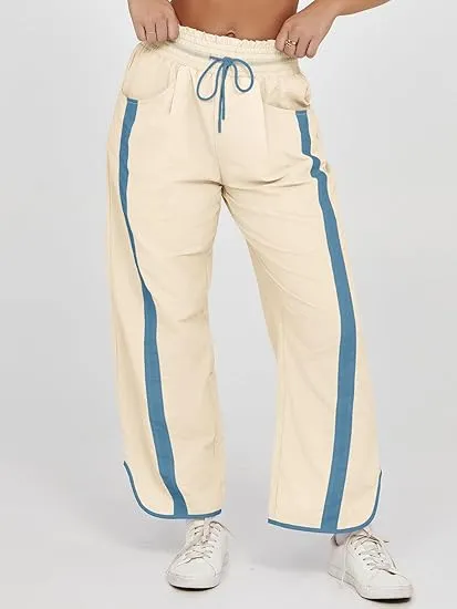 Casual Loose Drawstring Bucket Pants Women's Clothing Ivory - Shop at LoveMi