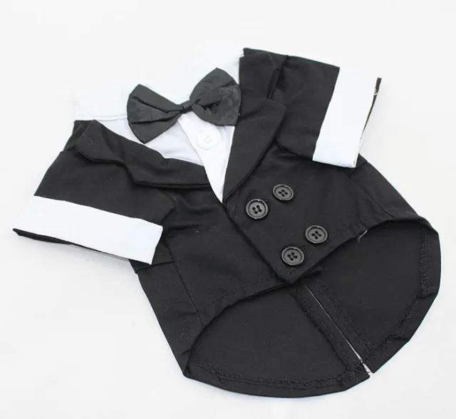 Pet Clothes Big Dog Dress Pet Clothing Puppy Suit Bow Tie Black - Shop at LoveMi