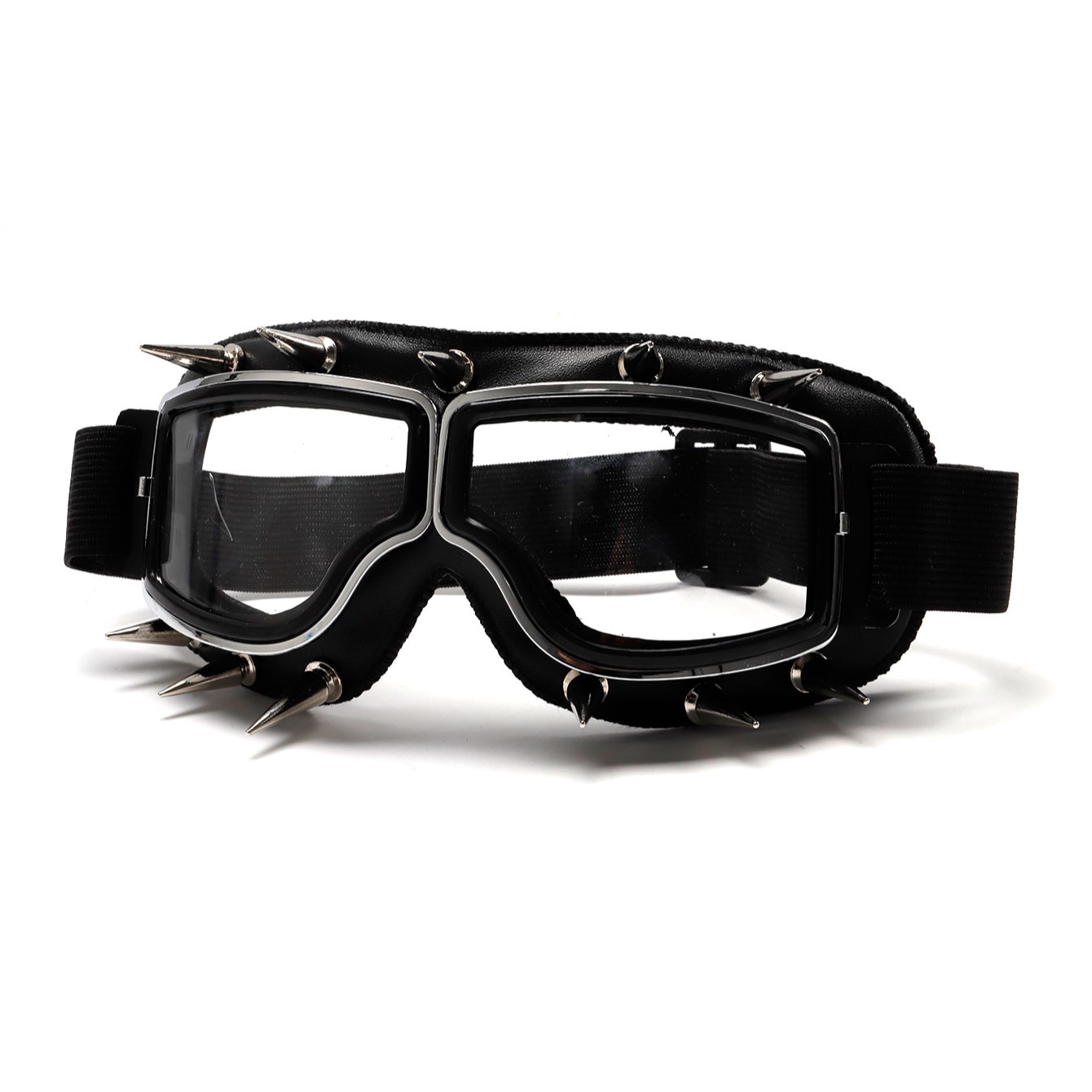 Retro Punk Rivet Windproof Goggles Leather Biker-Style Eyewear