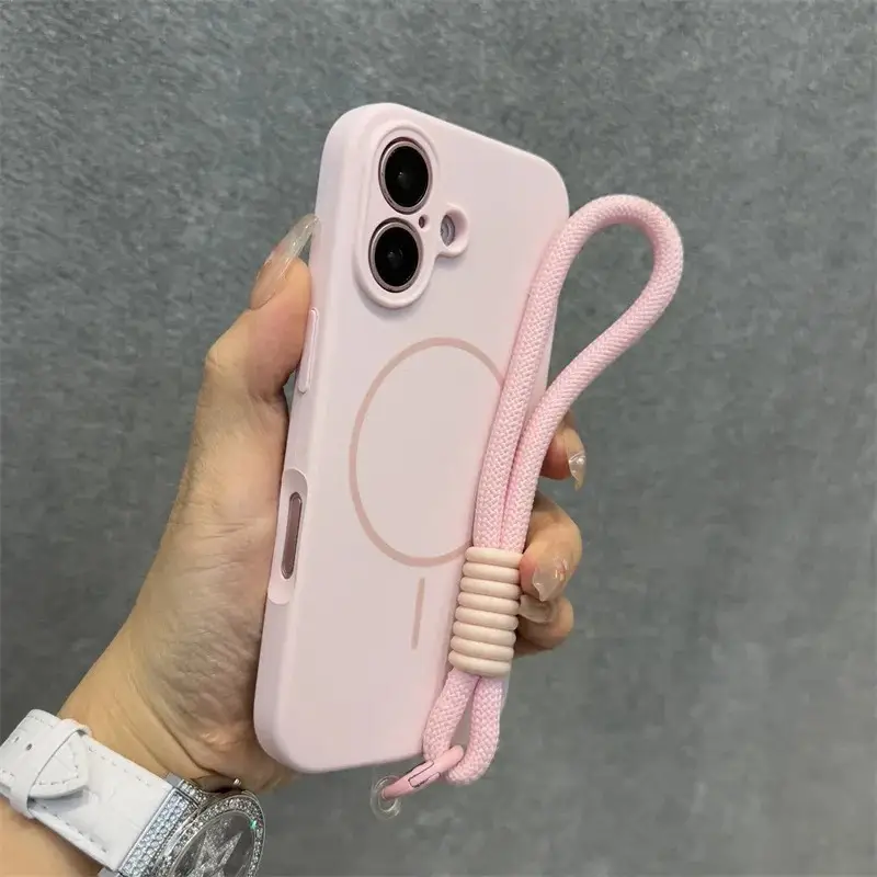 Silicone Magnetic Suction Lanyard Phone Case