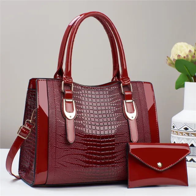 Two piece Set Commuter Hand carrying Bag Large Capacity Crossbody Red - Shop at LoveMi