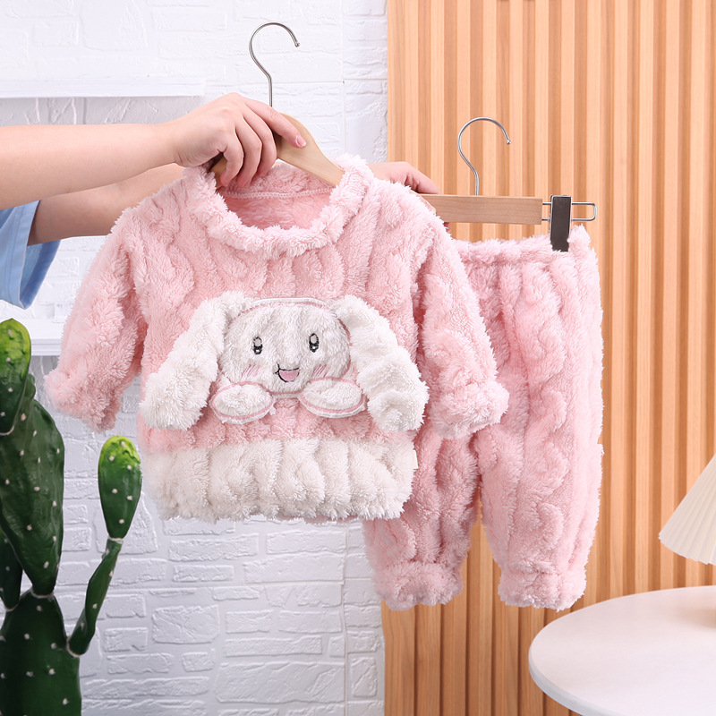 Girls' Coral Fleece Home Wear Two-piece Set - Image 2