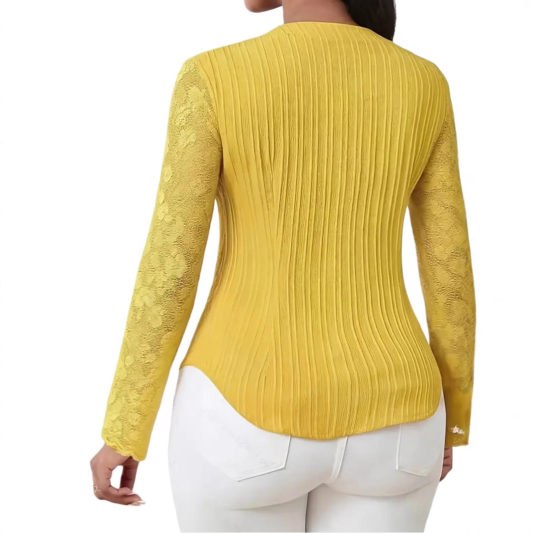 Hollow-out Long-sleeve V-neck Cardigan - Image 5