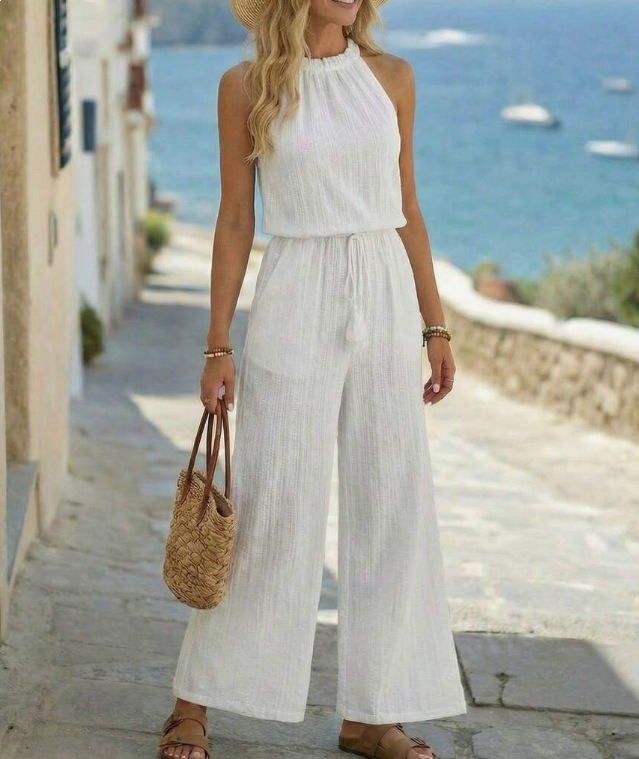 Tasseled Lace-up Pocketed Wide-leg Casual Jumpsuit For Women 14 4cedcccc eba9 4ede b8df c0038d657484