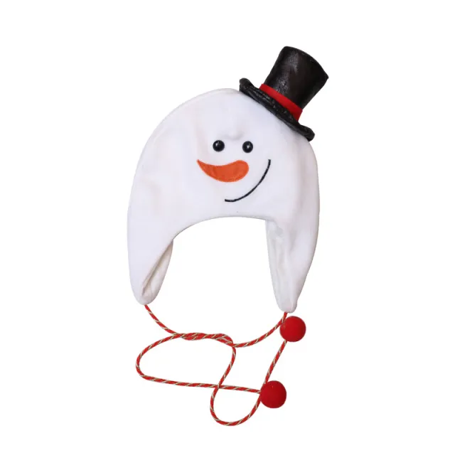 Flannel Long Shoelace Cartoon Decorated As Christmas Hat Snowman Hat - Shop at LoveMi
