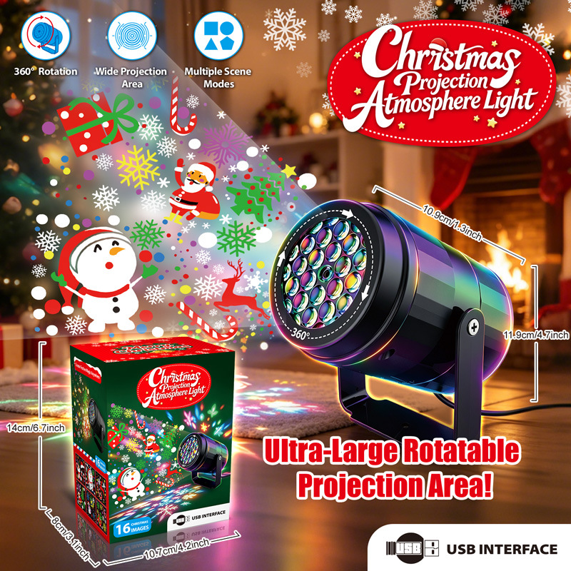 Colorful Rotating Holiday Projection Laser Light