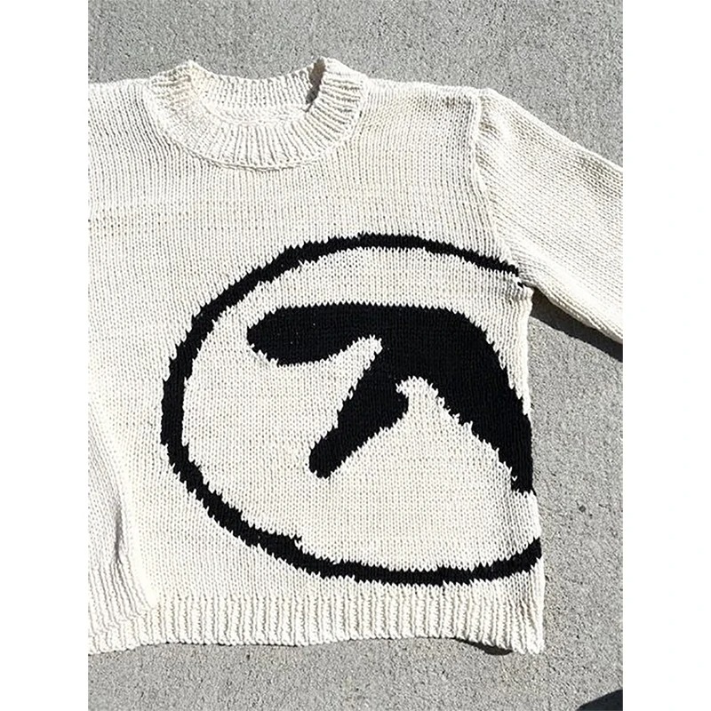 Women's Round-neck Loose Printed Knitted Sweater