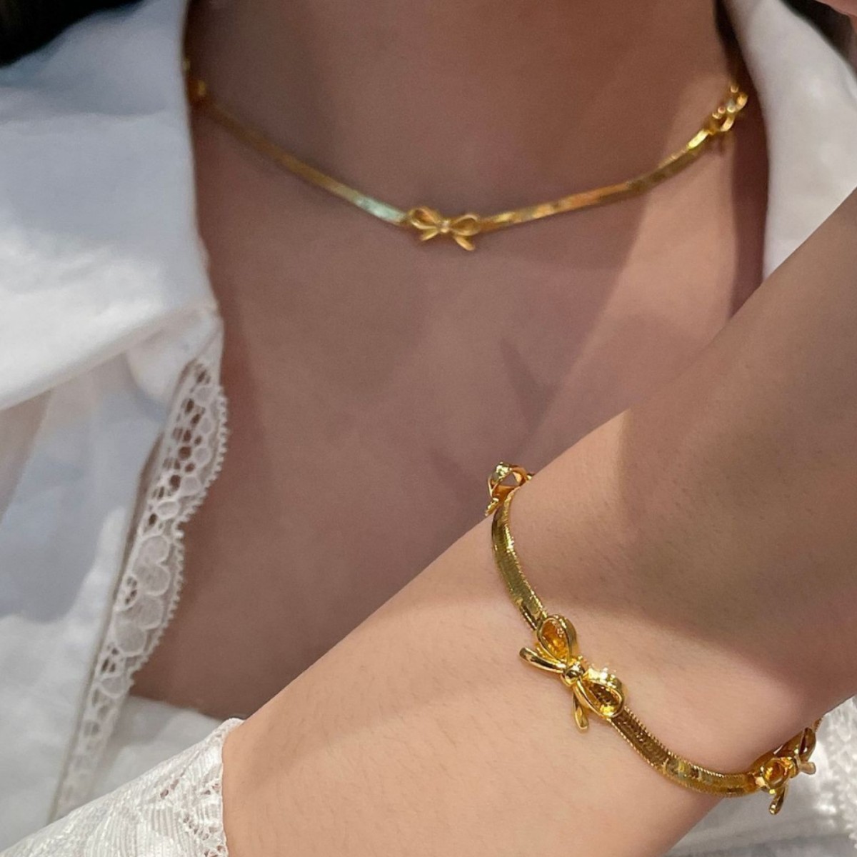 Bow-knot Light-luxury High-end Design Pendant Accessory Clavicle Chain For Women