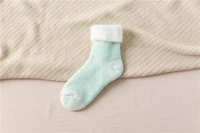 Winter Thick Wool Lined Warm Stockings Lake Water Green Color - Shop at LoveMi