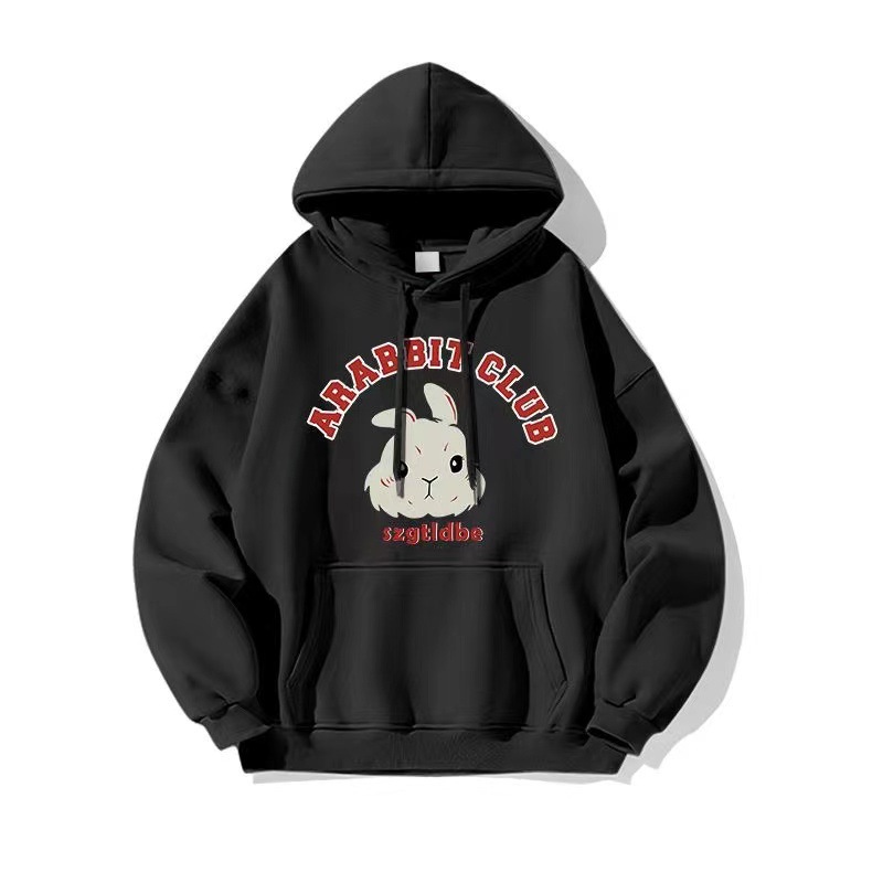 Female Autumn And Winter Rabbit Printed Hoodie