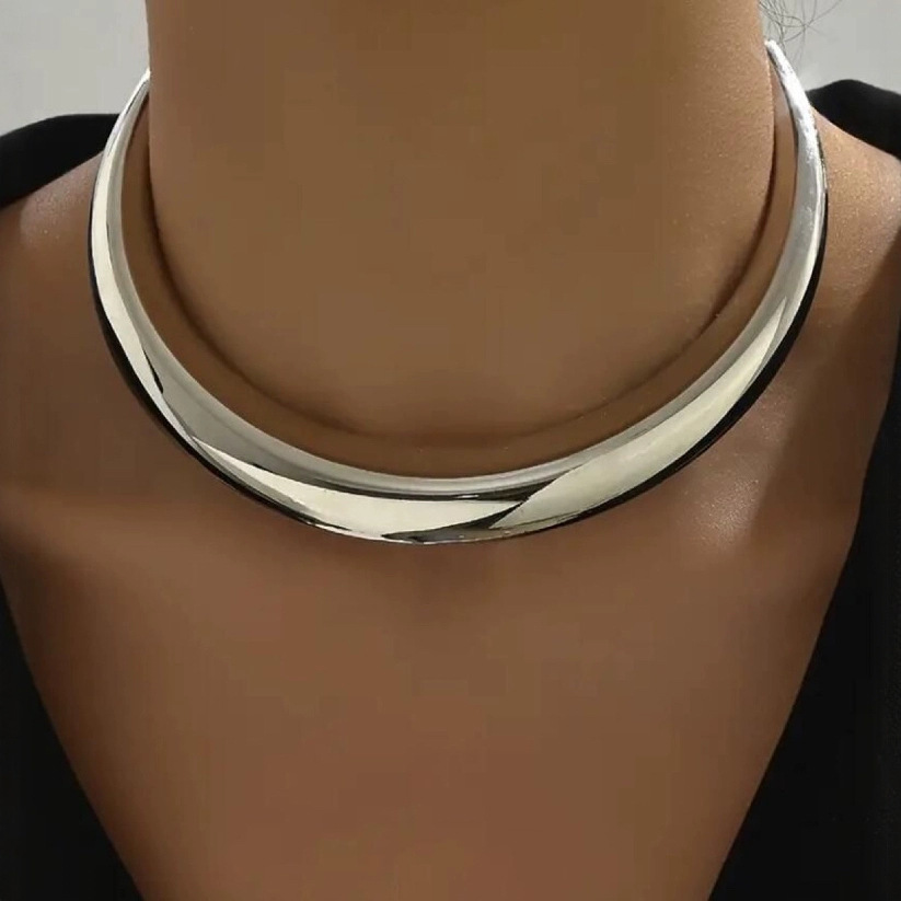 Exaggerated Personalized Geometric Wave Design Collar High-grade Versatile Necklace