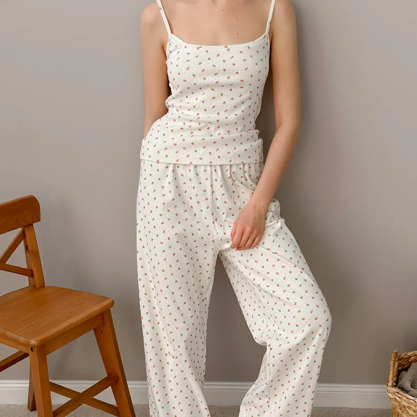 Womens Flowy Comfortable Jumpsuit Set With Straps And Prints