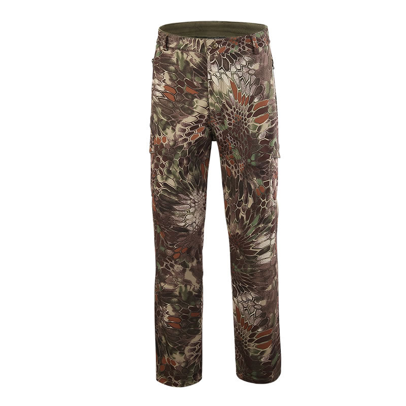 Mens Waterproof Softshell Fleece Thermal Outdoor Trousers