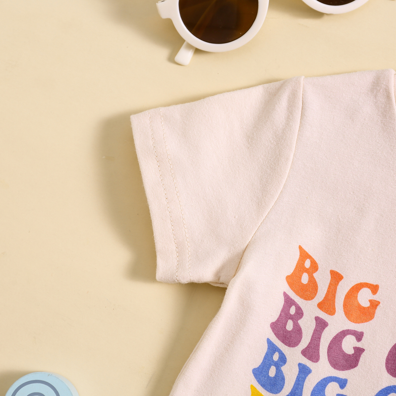 Summer New Children Round Neck Letter Color Cartoon Printed Short Sleeve